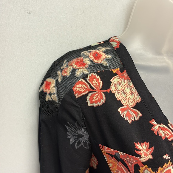 Free People MIRANDA Midi Dress in Black Combo Size 4 - Picture 7 of 13